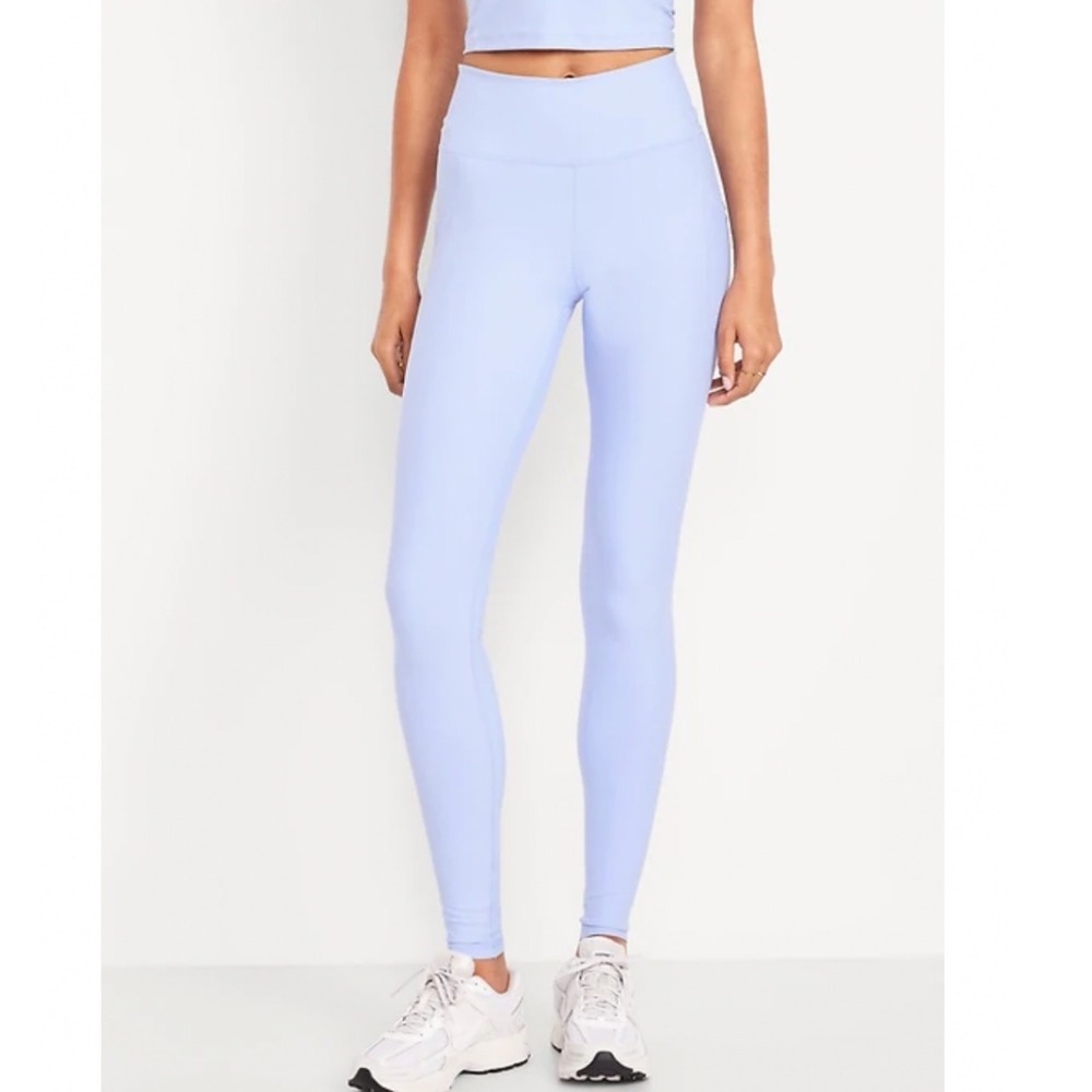 Old Navy Active Powersoft High-Rise Leggings Blue Go-Dry Pockets M 751138-15-1